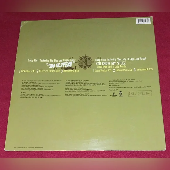 Vintage Rare The Militia Steez 12" Single Record Vinyl Gangstarr Guru Dj Premier - Picture 2 of 6